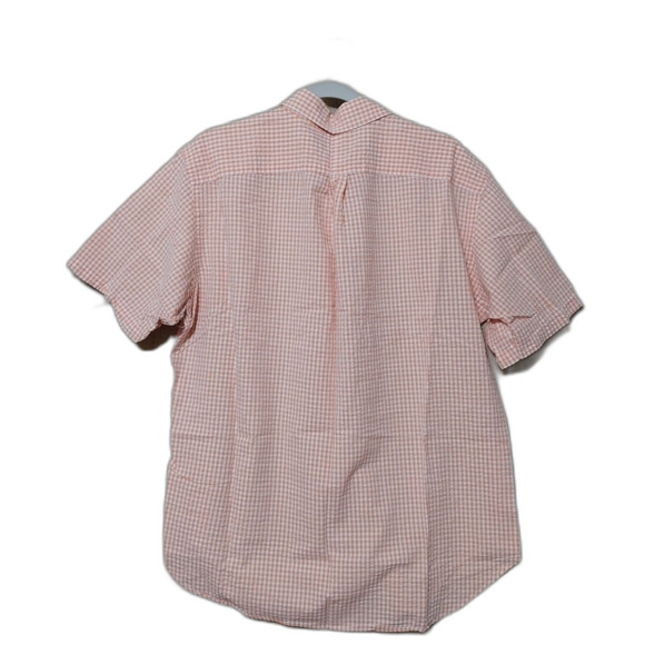 Ralph Lauren shirt Mens XL orange gingham short sleeve button up Classic Fit - Picture 3 of 7